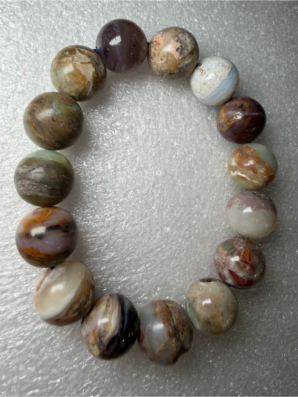 Beautiful 14MM Peruvian Opal Natural Crystal Bracelet